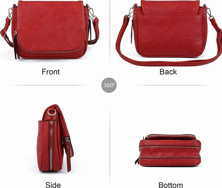 Produktbild Only-Bags.Store Kleine Crossbody-Tasche, PU-Leder, über die Schulter, Crossbody-Handtaschen mit mehreren Taschen