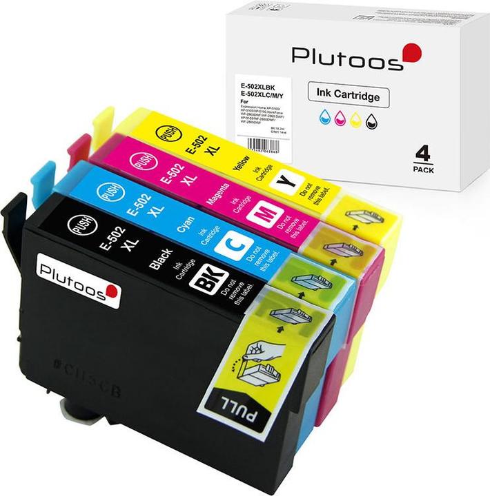 Produktbild Plutoos Epson 502XL Patrone XXL kompatibel, 4er Farbset (BK, C, M, Y)