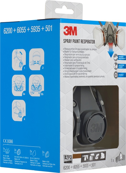 Actual product image 3M Respirator mask (A2P3, 1 x)