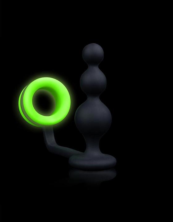 Produktbild Ouch! Beads Butt Plug with Cock Ring - Glow in the Dark