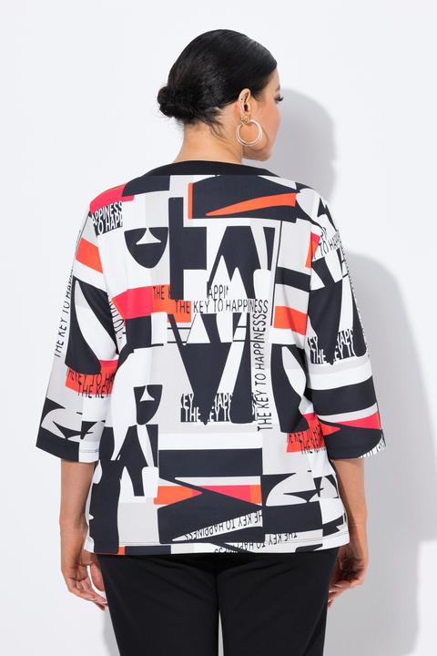 Produktbild Ulla Popken Sweatshirt, Punto di Roma, Rundhals, 3/4-Arm (56)