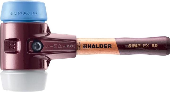 Actual product image Simplex Soft-face mallet with malleable cast iron housing and wooden handle, Ø 80 / handle 230 mm