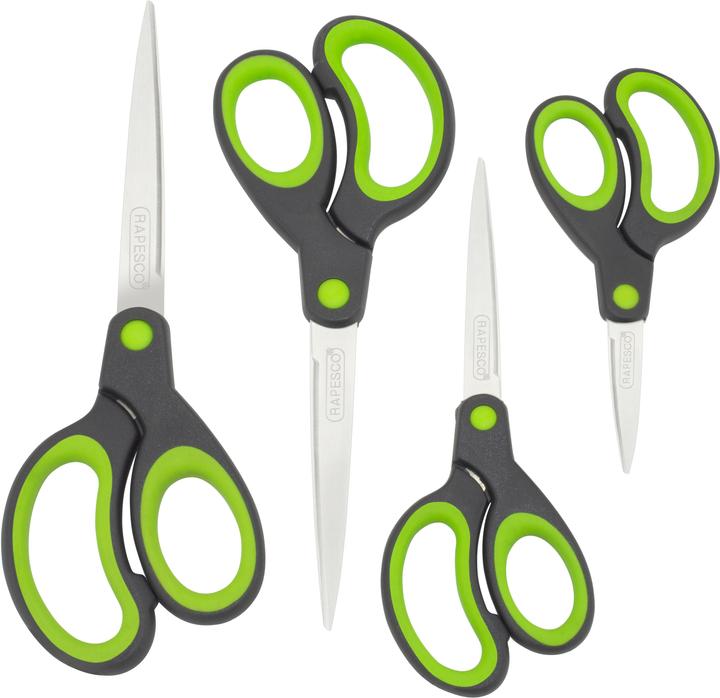Image du produit Rapesco Ciseaux Soft Grip RA-1576 (vert), paquet de 4 pièces (21.50 cm)