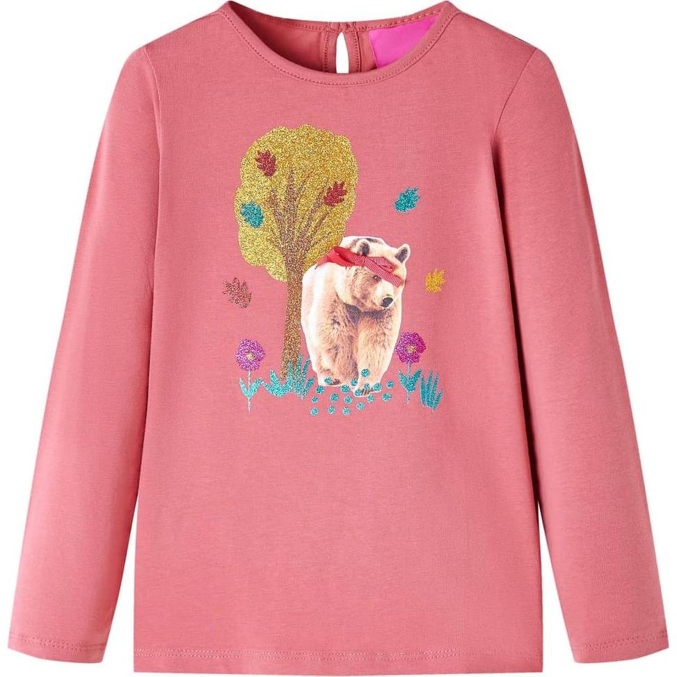 VidaXL, Shirt, Kinder-Langarmshirt Altrosa 140,Material: 95 % Baumwolle. 5, Rosa, (140)