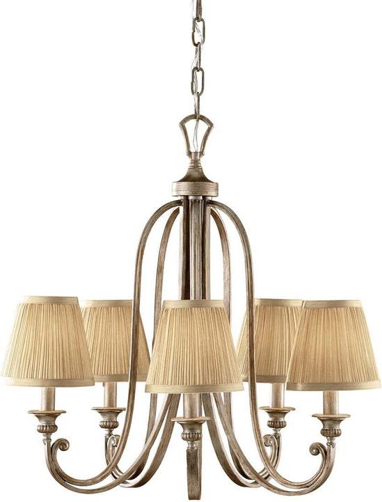 Elstead Lighting Abbey Lustre E14 5 branches argenté sable (66.70 cm)