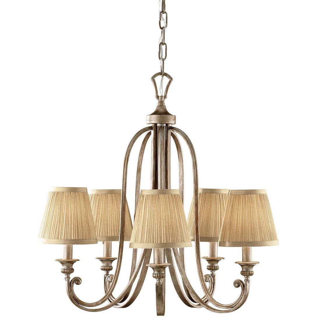 Elstead Lighting, Kronleuchter, Abbey Kronleuchter E14 5-fach Silber Sand (66.70 cm)