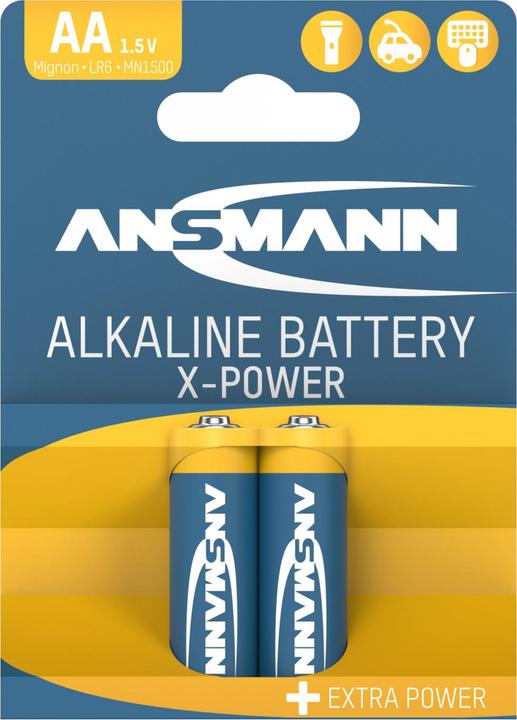 Produktbild Ansmann 1x2 Alkaline Mignon AA LR 6 X-Power (2 Stk., AA / LR6 / LR06 / Mignon / R6 / R14505)