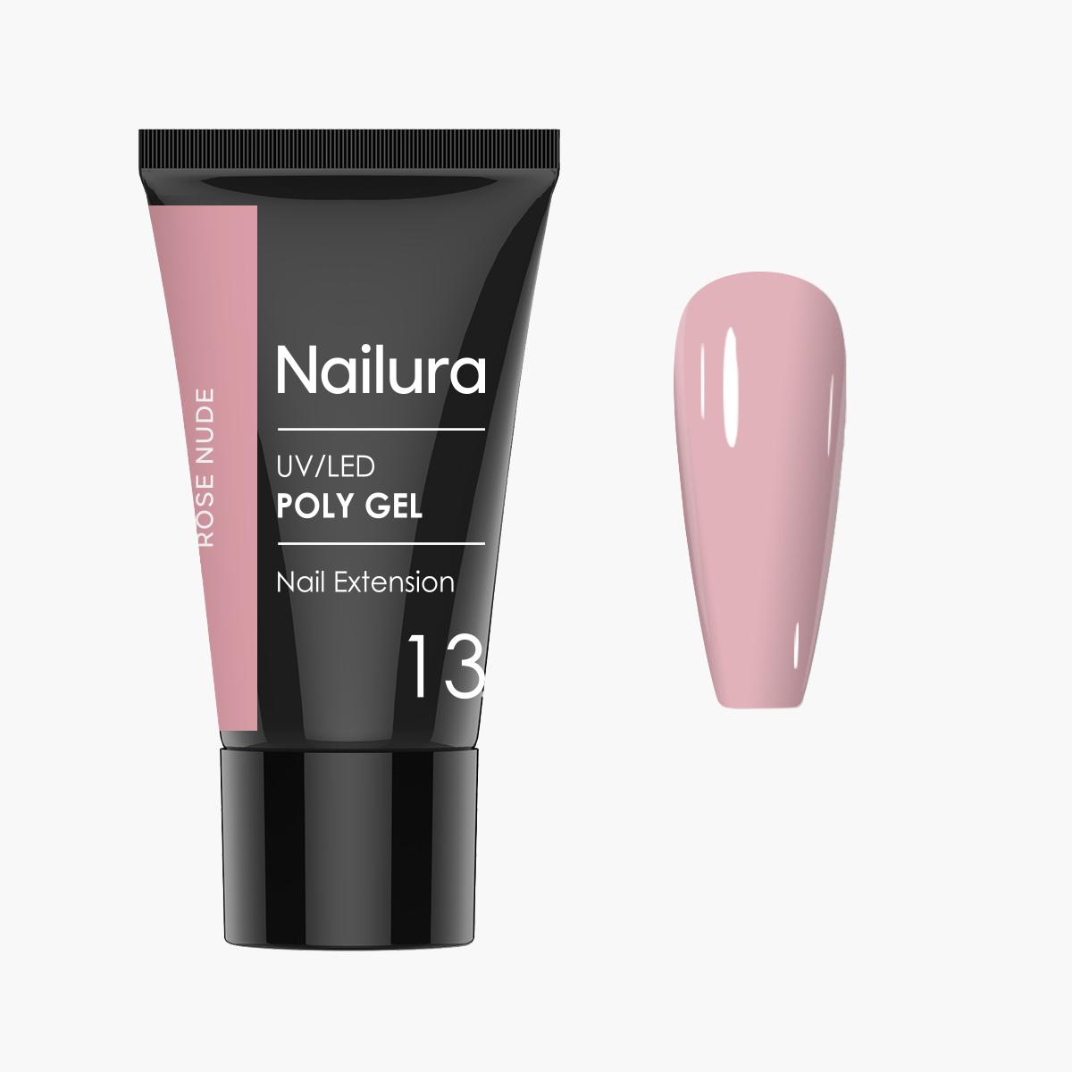Nailura, Prodotto cura delle unghie, - Poly Gel 13 - Rose Nude - 30 ml (30 ml)
