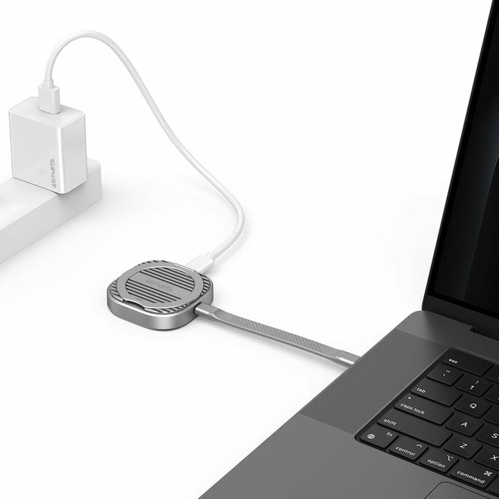 Actual product image 4smarts Magnetic SSD enclosure Kickstand MagSafe compatible grey