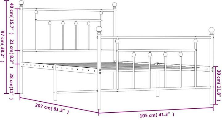 Produktbild vidaXL Bettgestell (100 x 200 cm)