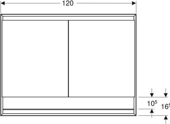 Immagine prodotto Geberit Armadio a specchio ONE con ComfortLight, 2 ante, montaggio nascosto, con nicchia, 120x90x15c