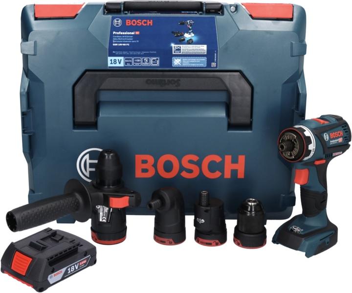 Produktbild Bosch Professional Bosch GSR 18V-60 FC Professional Akku Bohrschrauber 18 V 60 Nm Brushless + 1x Akku 2,0 Ah + Aufsätze (Akkubetrieb)