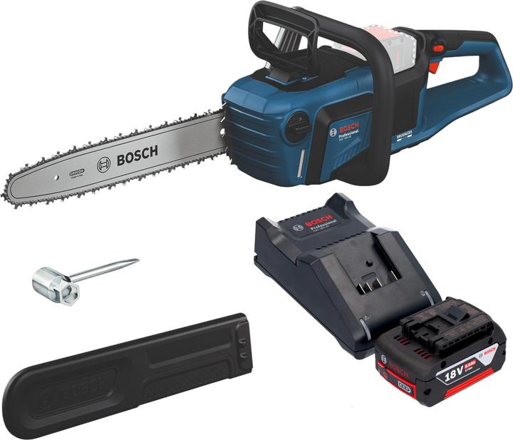 Actual product image Bosch Professional Bosch GKE 18V-40 Professional Akku Kettensäge 18 V 40 cm Brushless + 1x Akku 5,0 Ah + Ladegerät (Battery chain saw)