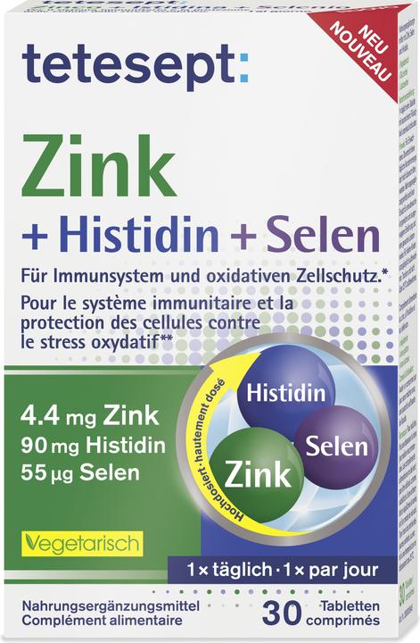 Produktbild Tetesept Zink+Histidin (30 Stück, Tabletten, 60 g)