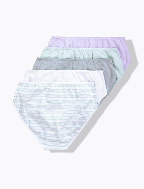 Immagine prodotto Ulla Popken Slip midi con righe/tinta unita in confezione da cinque (42, 44)