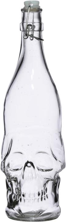 Produktbild Puckator Totenkopf Wasserflasche aus klarem Glas 1L (1 l)