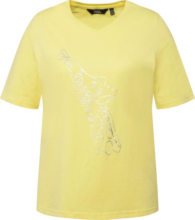 Produktbild Ulla Popken T-Shirt, Metallic-Tier, Classic, V-Ausschnitt, Halbarm (46, 48)