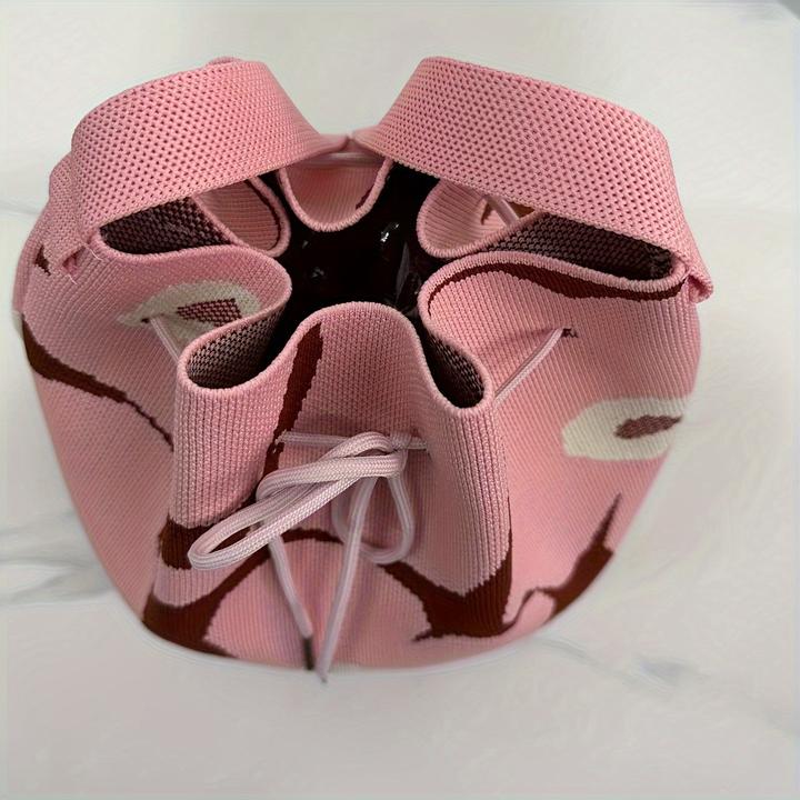 Actual product image Only-Bags.Store Simple bucket bag with floral pattern, drawstring bag, classic bag