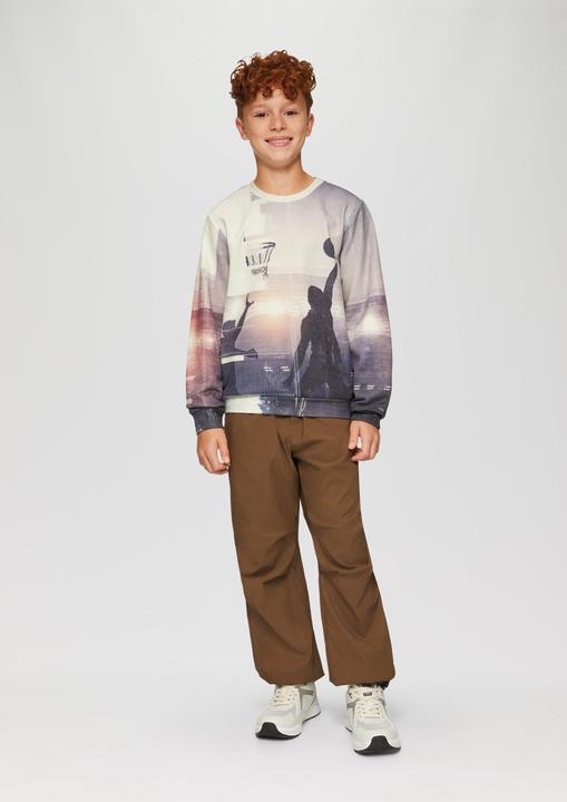 Produktbild s.Oliver Sweatshirt Sweatshirt mit Allover-Foto-Print (S)