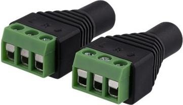 Image du produit Deltaco 3-pin Terminal block to 3.5mm 2-Pack Screw fix 3.5mm femelle