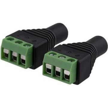 Deltaco 3-pin Terminal block to 3.5mm 2-Pack Screw fix 3.5mm female, Netzwerkkabel