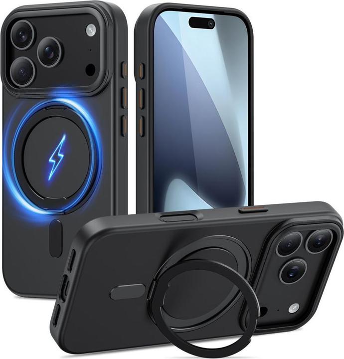 Produktbild Tech-Protect MagRing MagSafe Hülle für iPhone 17 Pro - Mattschwarz (Apple iPhone 17 Pro)