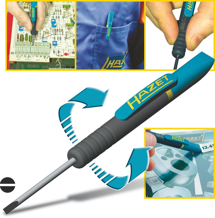 Produktbild HAZET Clip-Schraubendreher 805C-25 ∙ Schlitz Profil ∙ 0.4 x 2.5 mm (Schlitz)
