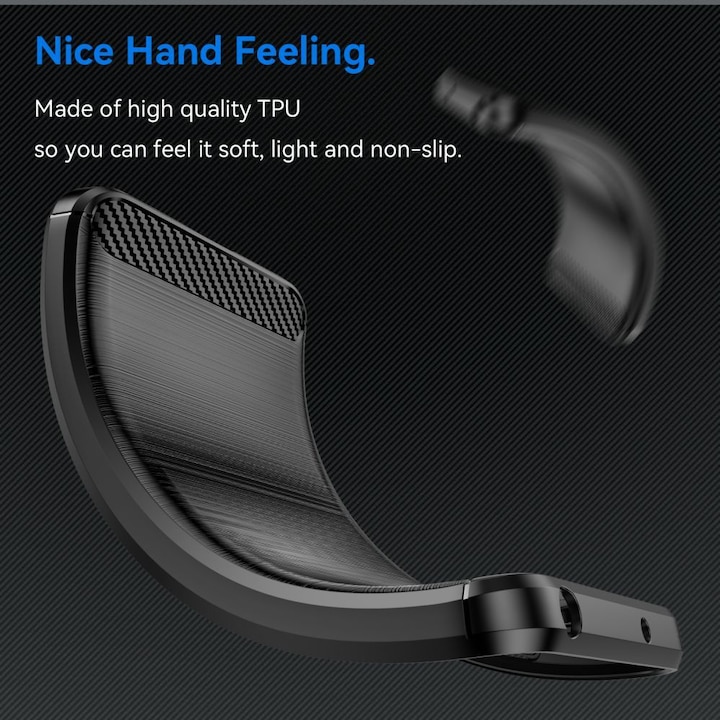 Produktbild Hurtel Carbon Case für Xiaomi Redmi Note 13 Pro+ - schwarz (Xiaomi Redmi Note 13 Pro+)
