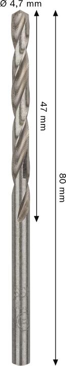 Image du produit Bosch Professional Zubehör Foret hélicoïdal PRO Metal HSS-G, 4,7 x 47 x 80 mm (4,7 mm)
