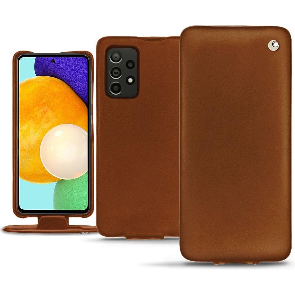Thumbnail - Noreve Lederschutzhülle vertikal (Samsung Galaxy A52), Smartphone Hülle, Braun