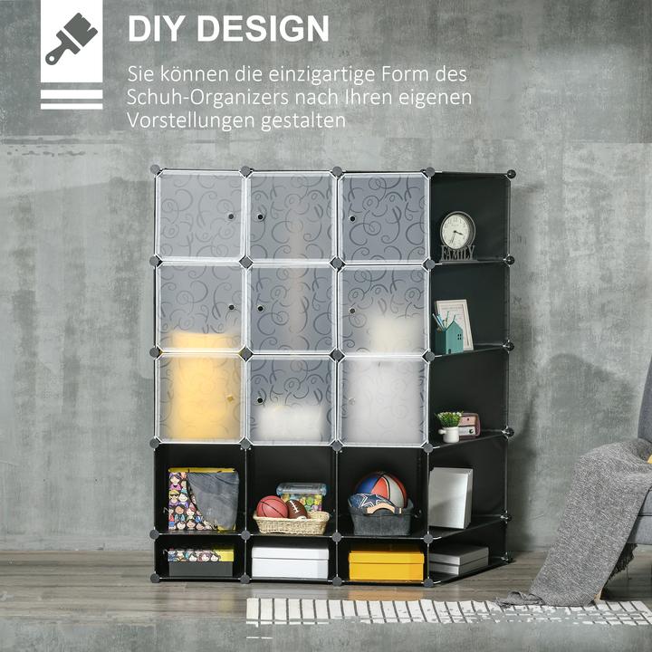 Produktbild Homcom DIY Kleiderschrank Kunststoff, Stahl Schwarz