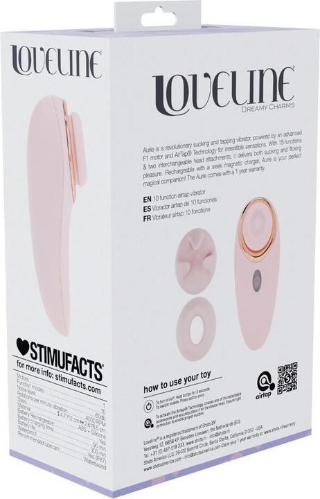 Produktbild Loveline Aurie - AirTap Vibrator with Two Head Attachments - Pink