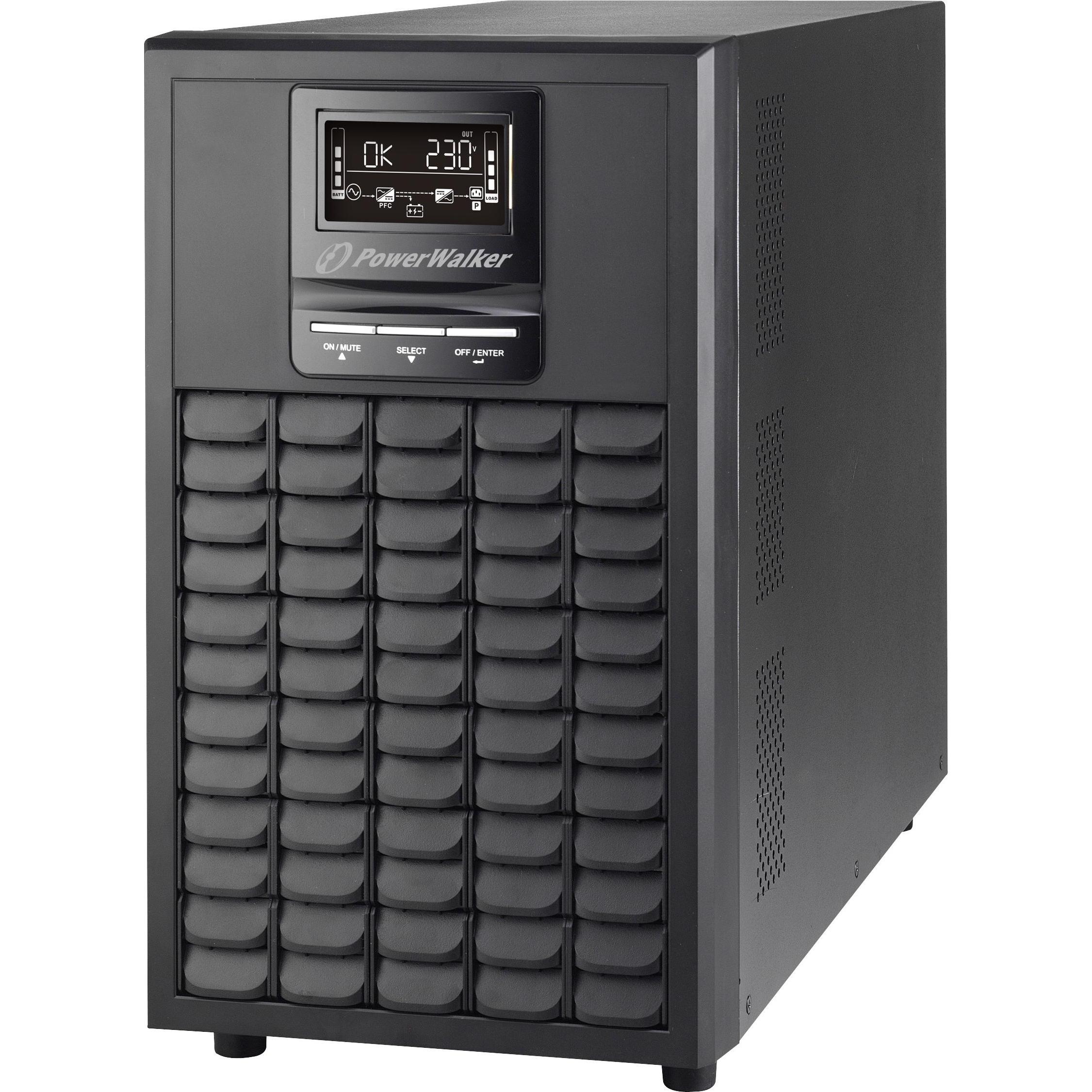Powerwalker VFI 3000 CG PF1 3000VA / 3000W Online USV Tower Doppelwandler SNMP Slot Leistungsfaktor Eins (3000 VA, 3000 ...