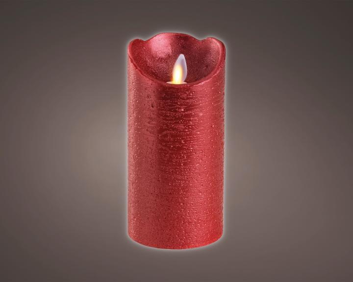 Actual product image Lumineo LED flickering candle indoor red 7.5 x 15 cm (1 x)