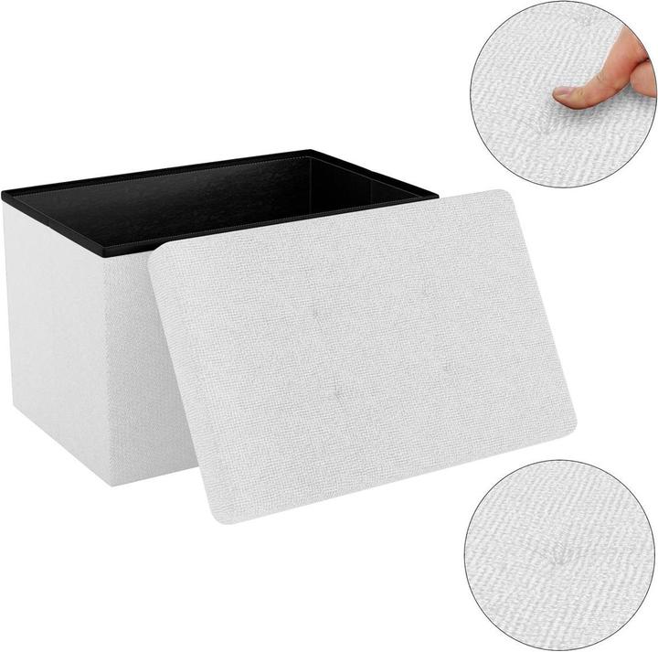 Image du produit Intirilife Banc 49x30x30 cm BLANC DE NEIGE (49 cm)