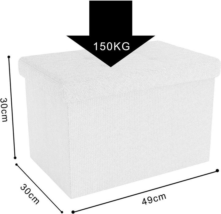 Image du produit Intirilife Banc 49x30x30 cm BLANC DE NEIGE (49 cm)