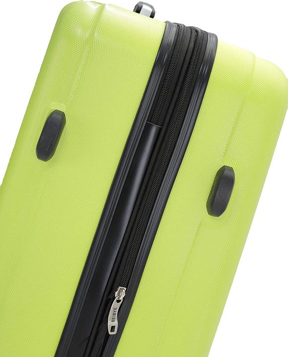 Actual product image Beibye Twin Wheels 3pcs Travel Suitcase Set Green
