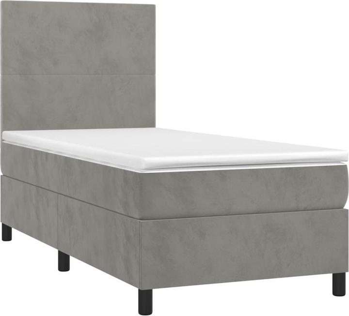 Image du produit VidaXL Lit boxspring avec matelas gris clair 140x200 cm velours (140 x 200)