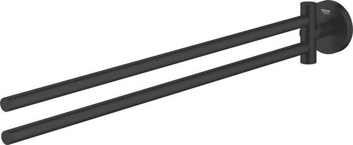 Productafbeelding Grohe Handdoekhouder ESSENTIALS, 2-armig, draaibaar, 450mm mat zwart