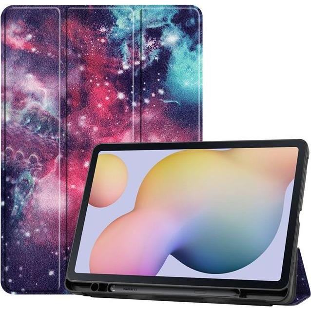 Thumbnail - MU Style Dreifach faltbare Hülle mit Muster (Galaxy Tab S7), Tablet Hülle, Mehrfarbig