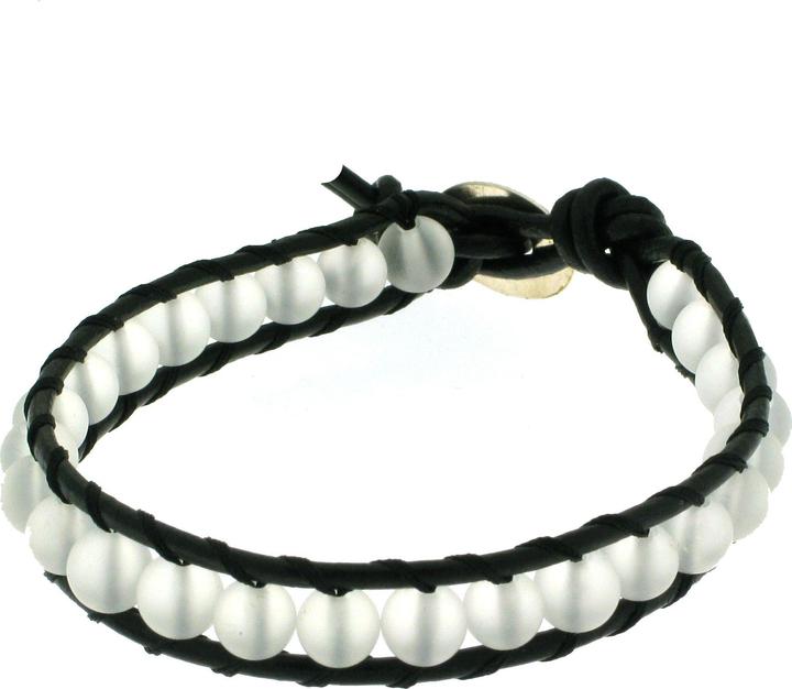 Produktbild Leyda Lederarmband mit mattem Bergkristall (17 cm, Leder)