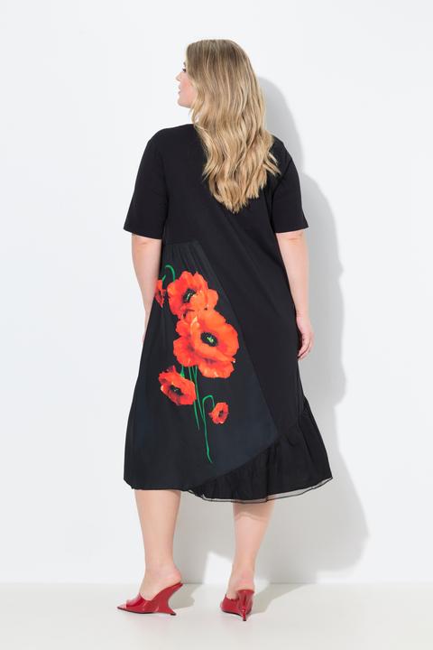 Produktbild Miamoda Kleid, A-Linie, Blütenmotiv, Mesheinsatz (44)