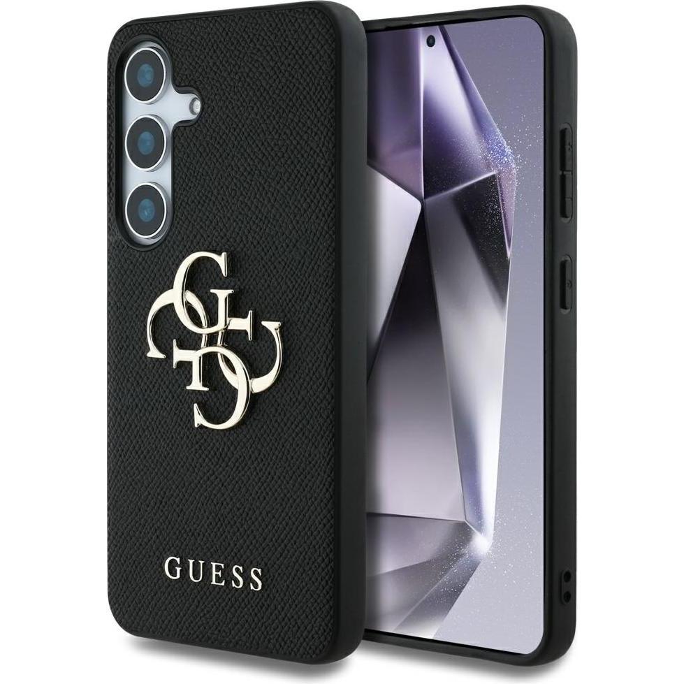 Guess Etui Grained Big 4G Logo Small Classic Logo do Samsung Galaxy S25 czarny (Samsung Galaxy S25), Smartphone Hülle, S...