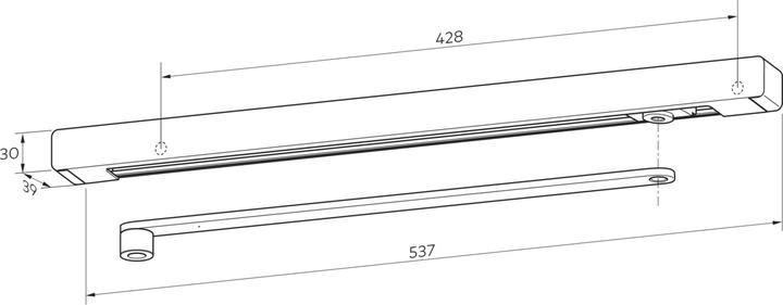 Actual product image Dormakaba Slide rail with lever G-EMF XEA (Entrance door, French window, Room door, Wooden door, Indoor)