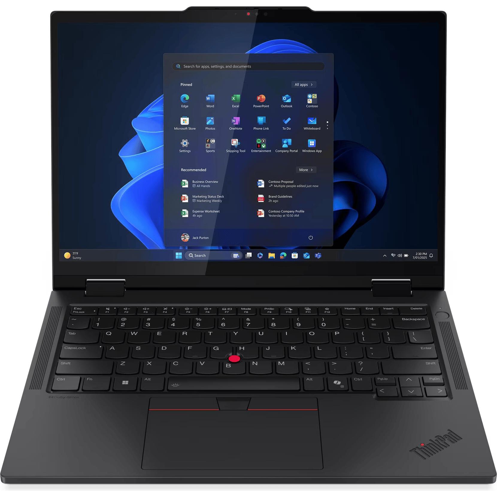 Lenovo ThinkPad T14s 2-in-1 Gen 1 (14", 1000 GB, 32 GB, DE, Intel Core Ultra 7 255U), Notebook, Schw