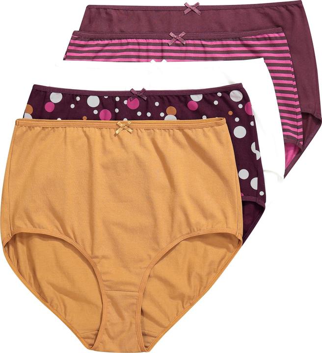 Produktbild Ulla Popken Maxislips, 5er-Pack, Punkte/Ringel/einfarbig (58, 5er Pack)