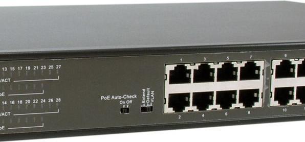 Actual product image LevelOne Switch 28x FE FGP-2831 2xGE 2xGSFP 802.3xPoE (28 ports)