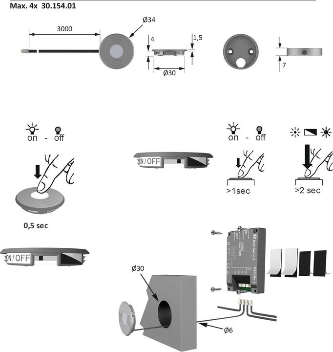 Produktbild Halemeier Sensorschalter zum Einbauen MultiSwitch2 Touch