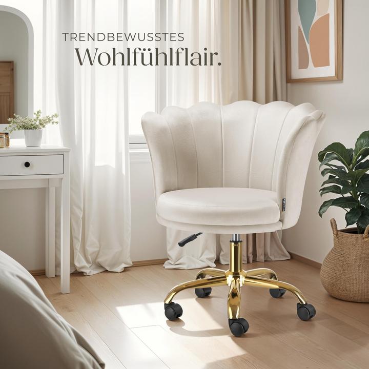 Actual product image tectake Desk chair Stella velvet, upholstered,double castors (47 - 57 cm)