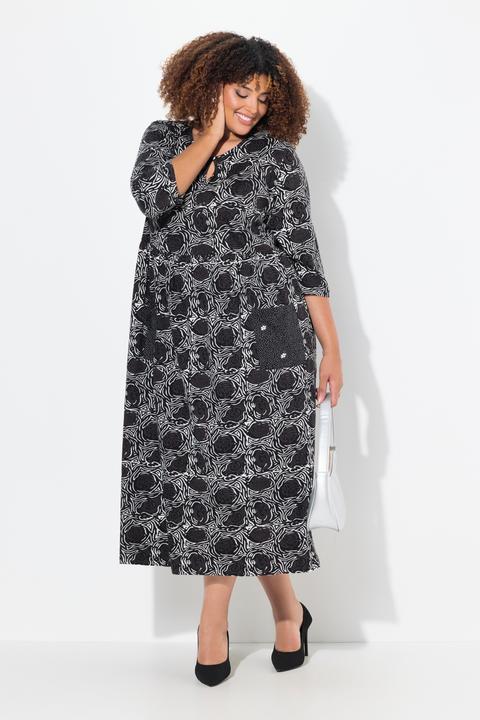 Produktbild Ulla Popken Jerseykleid, A-Linie, Blumendruck (60)